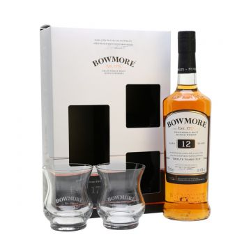 Bowmore 12 ani Gift Set Islay Single Malt Scotch Whisky 0.7L