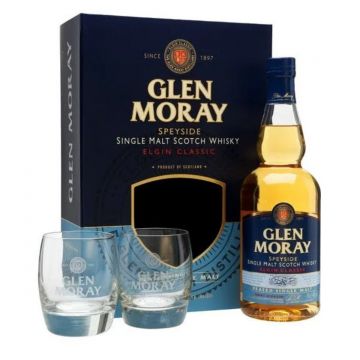 Glen Moray Elgin Classic Gift Set Speyside Single Malt Scotch Whisky 0.7L