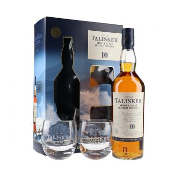 Talisker 10 ani Gift Set Island Single Malt Scotch Whisky 0.7L