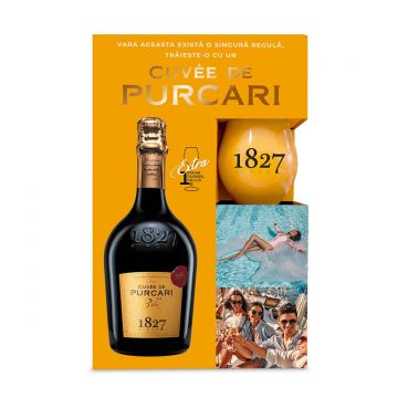 Purcari Cuvee Alb de Purcari Gift Set - Vin Spumant Alb Brut - Republica Moldova - Vin 0.75L