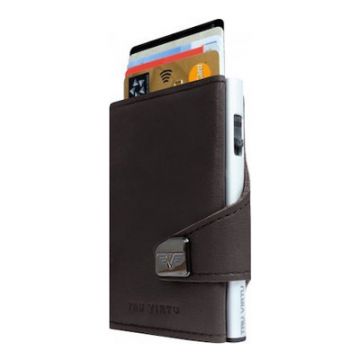 Tru Virtu Portofel Click Slide Nappa Brown Silver Tru Virtu Portofel Click Slide Nappa Brown Silver