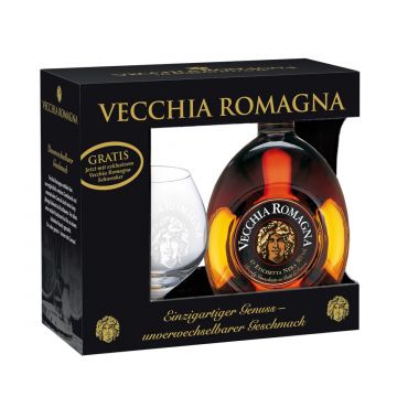 Vecchia Romagna Etichetta Nera 3 ani Gift Set 0.7L