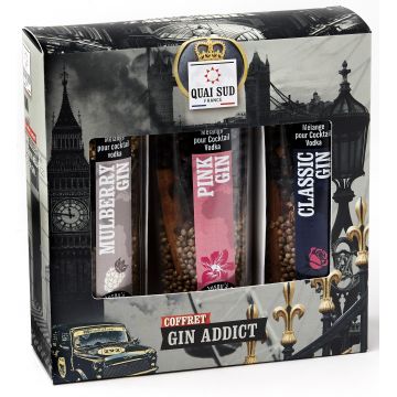 Set 3 amestecuri pentru cocktail - Gin Addict | Quai Sud