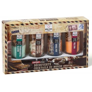 Set 4 amestecuri pentru cocktail - Cocktails du monde | Quai Sud