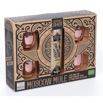 Set amestec pentru vodca + 4 pahare din cupru | Quai Sud