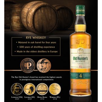 Whisky Old Hunter's Reserve Rye Traditional 4 ani 0.7L