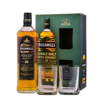 Bushmills 10 ani Gift Set Single Malt Irish Whiskey 0.7L