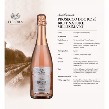 Fidora Civranetta Prosecco Rose DOC Brut Nature 0.75L