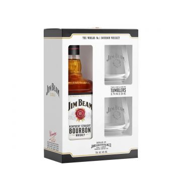 Jim Beam White Whiskey Gift Set 0.7L