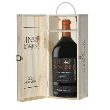 Torrevento Sine Nomine Salice Salentino Negroamaro & Malvasia Nera Riserva DOC Magnum Cutie Lemn - Vin Rosu Sec - Italia - 1.5L