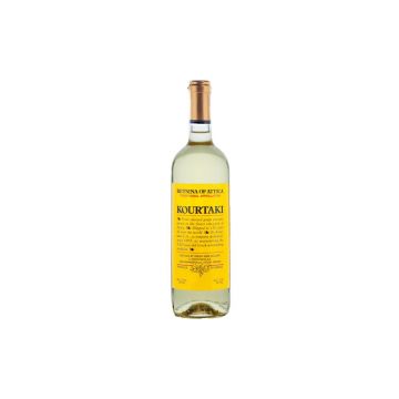 Vin alb sec Kourtaki Retsina of Attika, 0.75L, 11.5% alc., Grecia