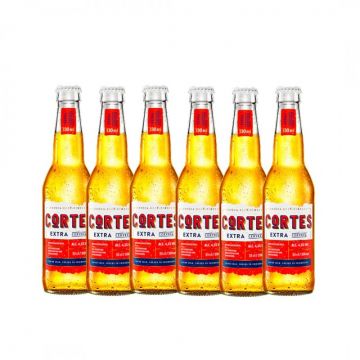 Pachet 6 bucati bere blonda, filtrata Cortes Extra, 4.5% alc., 0.33L, Polonia Pachet 6 bucati bere blonda, filtrata Cortes Extra, 4.5% alc., 0.33L, Polonia
